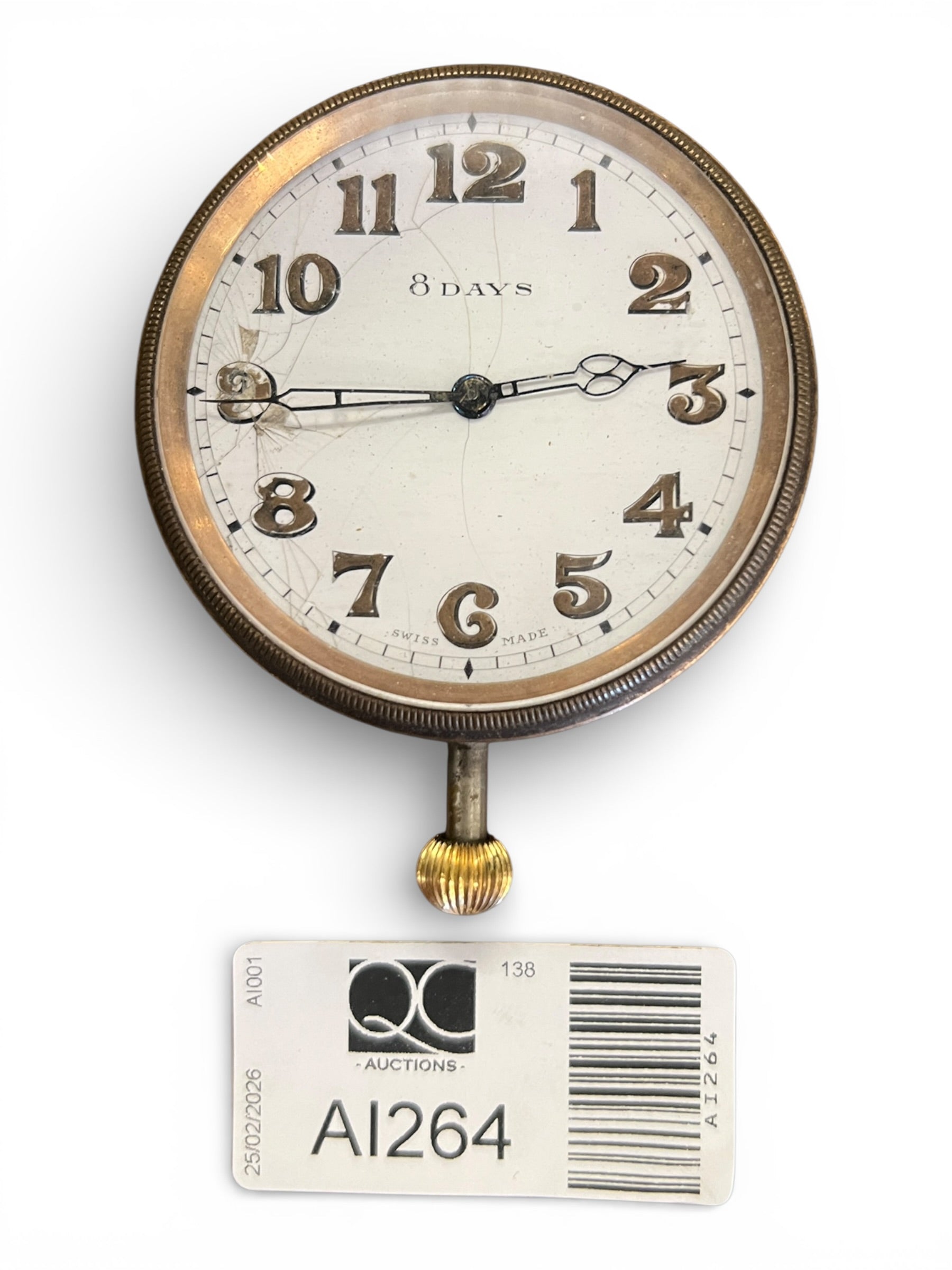 8-Day Pocket Watch with Enamel Dial (For Repair)