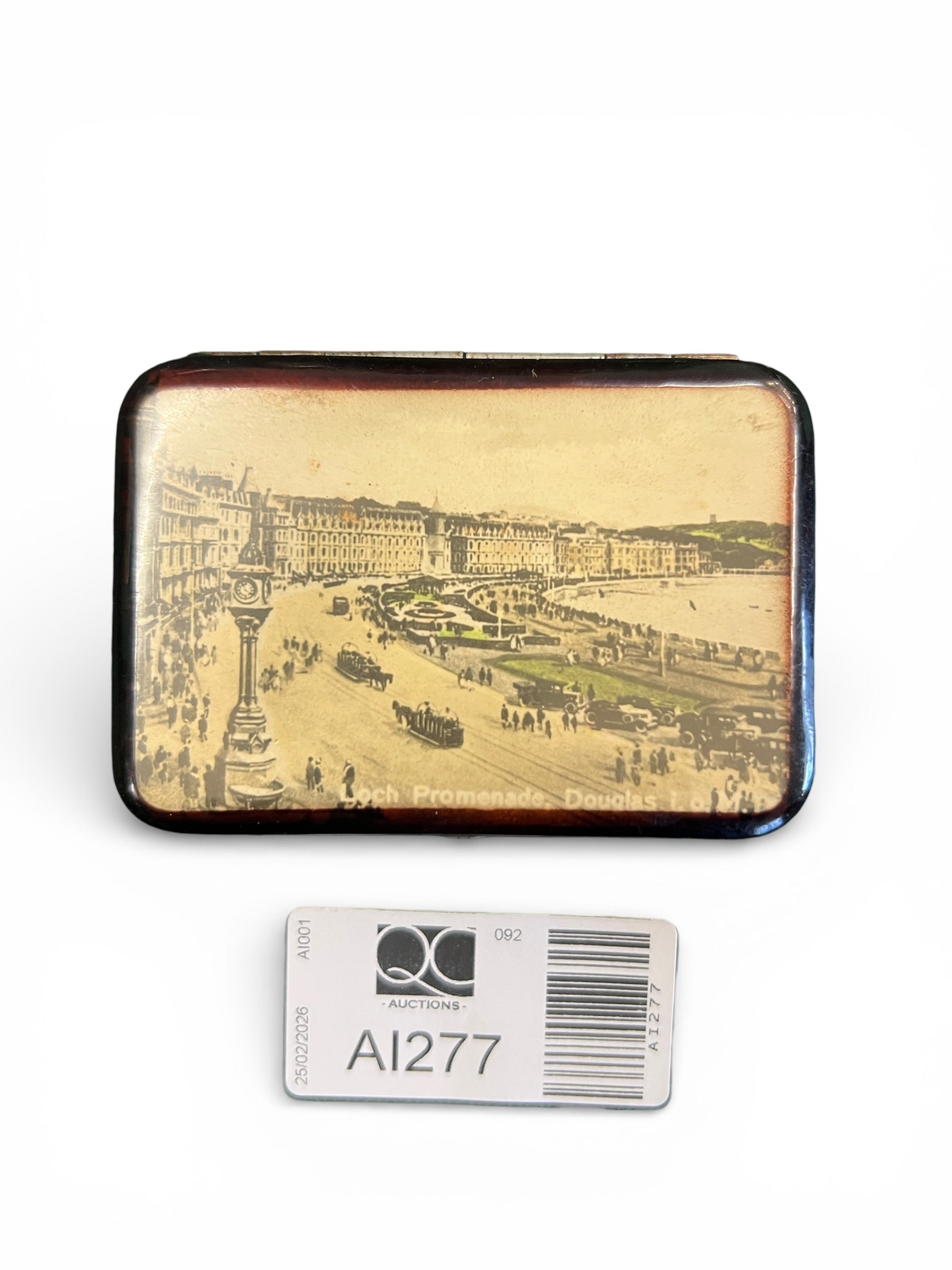 Isle of Man Bakelite Cigarette Case with Douglas Pier Decoration