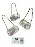 Set of 3 Solid Silver Decanter Labels – 29g