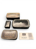 Set of 4 Victorian & Georgian Papier-Mâché Snuff Boxes