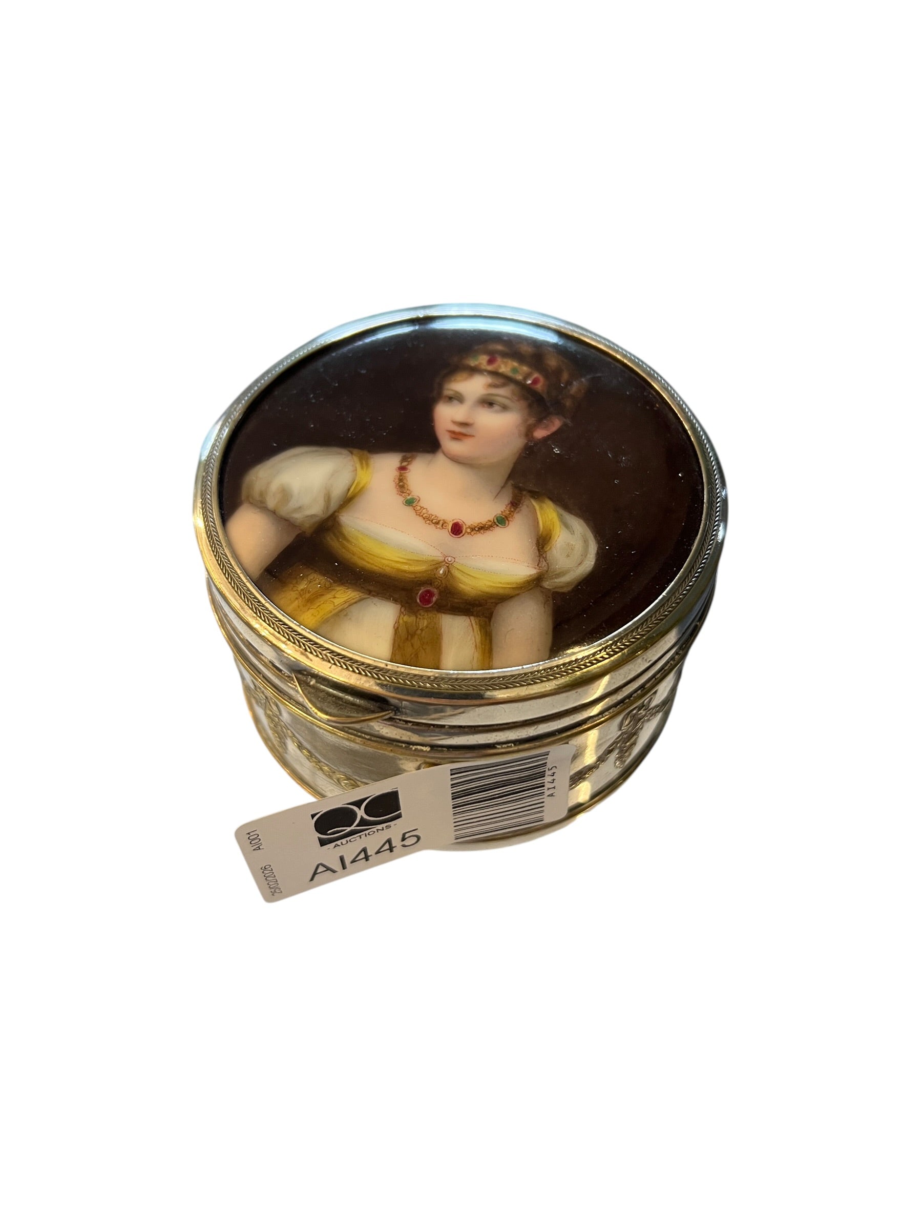 Silver-Plated Circular Box with Porcelain Lid by WMF