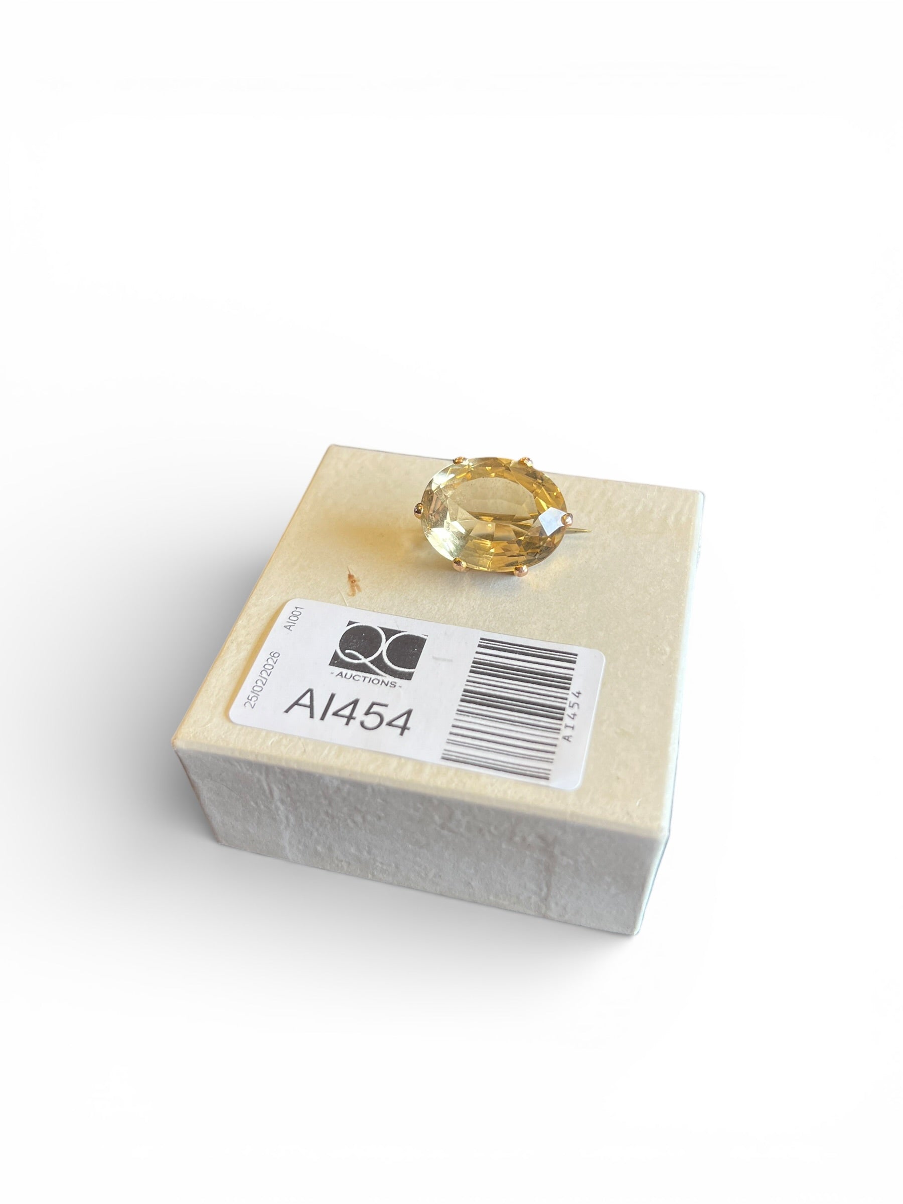 9ct Gold Citrine Brooch