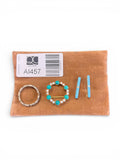 Mixed Lot Including a Ladies’ Gold Ring with Hand-Cut Diamonds, a 9ct Brooch with Seed Pearls and Turquoise, and 9ct Gold Collar Studs with Turquoise and Seed Pearls
