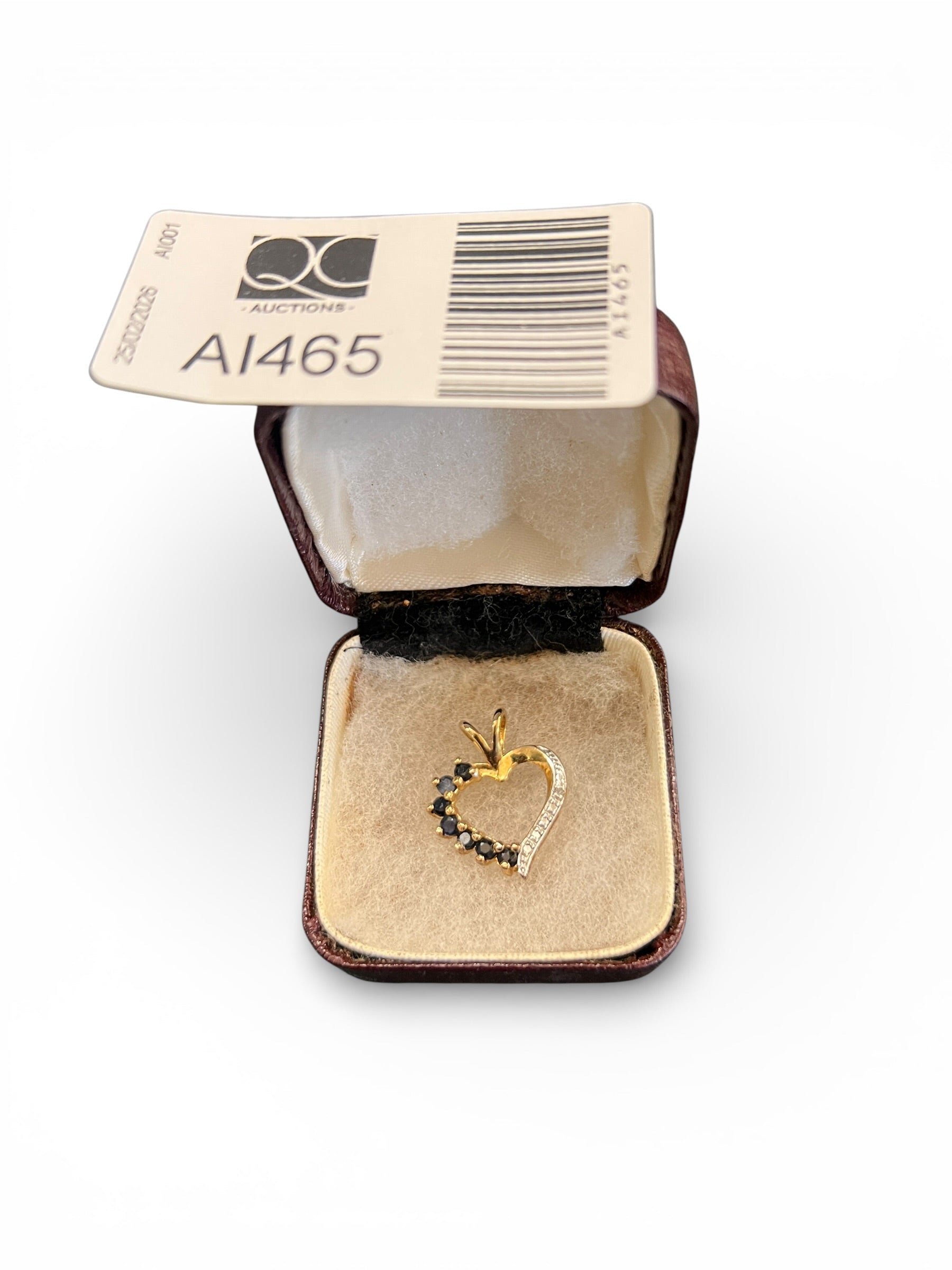 Heart-Shaped Pendant with Sapphires in 925 Gilded Setting