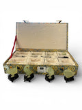 Set of 8 Japanese Jade Swans with Wooden Stands