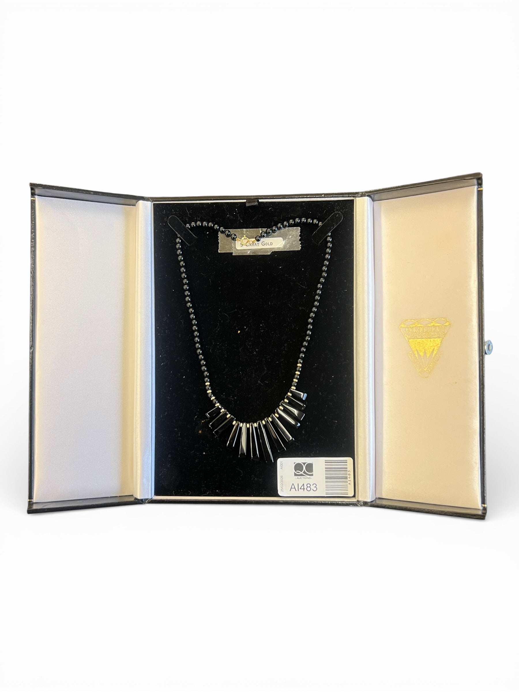 9ct Gold Cleopatra Jet Necklace