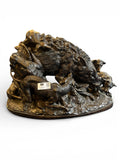 Victorian style Bronze of 5 hounds attacking a wild boar length 20" 11" wide