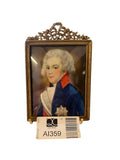 Antique English School Gouache Miniature Portrait of King George IV