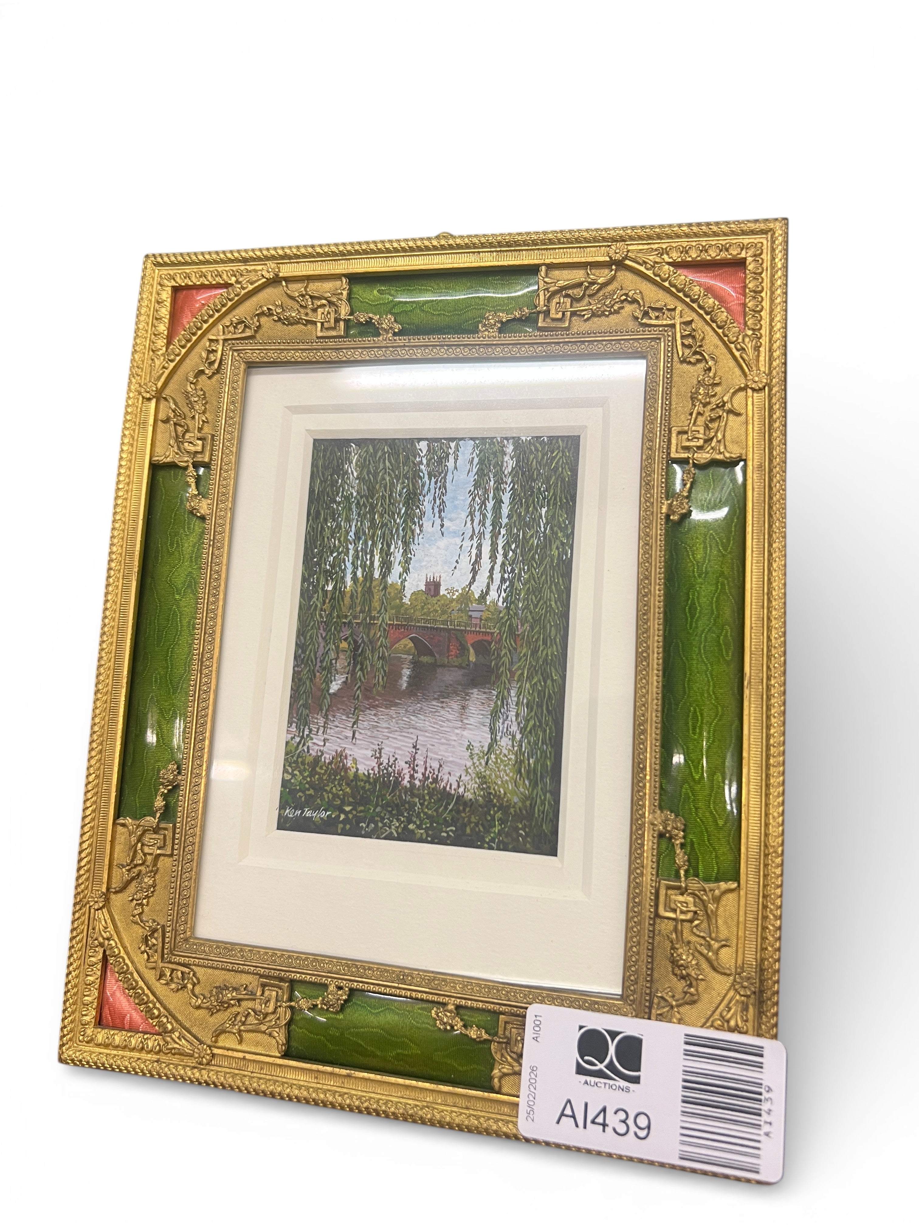 Ken Taylor Painting in a Gilded Bronze & Enamel Frame – 19cm (H) x 15cm (W)