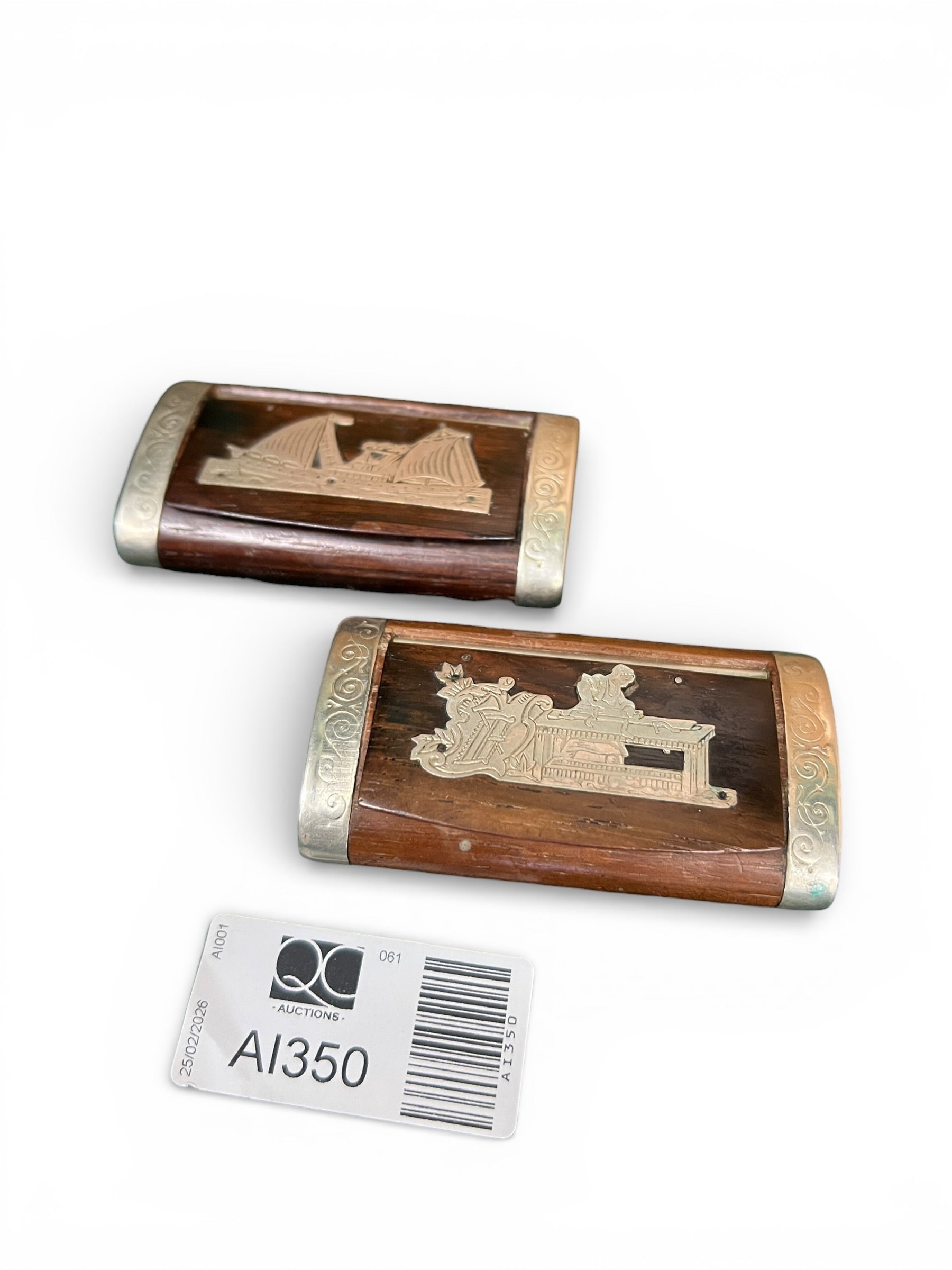 Pair of Continental Treen Snuff Boxes