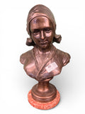 Bronze bust by Auguste Bija 1872 - 1957 mounted on Marble base